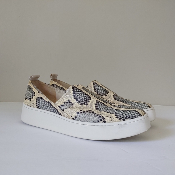 Vince Saxon 2 Slip On Platform Sneakers Shoes Snakeskin Size 8 - Picture 4 of 16